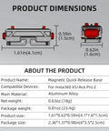 Dimensions and specifications of Magnetic Quick Release Base For Insta360 X5 And Ace Pro Series, aluminum alloy construction