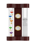 4 In 1 Indoor Weather Station with Glass Galileo Thermometer Fitzroy Storm Glass Precision Quartz Clock and Hygrometer