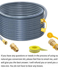 Heavy Duty 48 Ft Natural Gas Hose Extension Kit with Half Inch Quick Disconnects and Brass Adapters, Flexible Gas Line