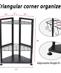 Heavy Duty Garden Tool Organizer Rack For Garage Corner Storage Free Standing No Mount With 31 Tool Grids And 8 Removable Hooks