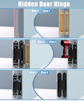 Installation steps for Hidden Door Hinge Set For Secret Bookcase Doors, Silent Rotating Concealed Hinges, 6 Inch, Side Mount