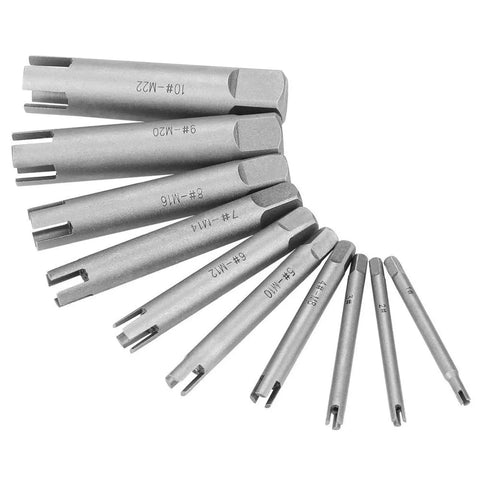 DIY Friendly 10 Piece Steel Broken Head Screw Remover Kit Tap Extractor Set For Stripped Screws And Bolts No Drill Needed Heavy Duty