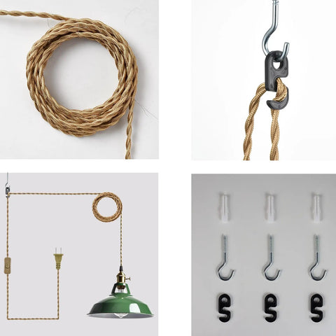 Totally Sleek Modern Green Plug In Pendant Light Featuring Heavy Duty Metal Barn Style Hanging Swag Lamp With Retro Macaron Shade real nice pick for kitchen dining room or workshop decor with accessories.