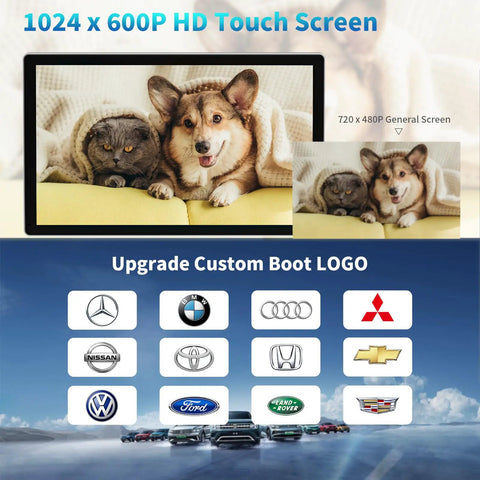 9 Inch Wireless Apple CarPlay And Android Auto Dash Receiver with HD touchscreen and customizable boot logo options