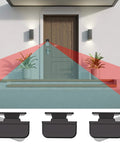 No Drill Adhesive Doorbell Mount for Blink and Ring Video Doorbells, angle view adjustment, installed on wooden door