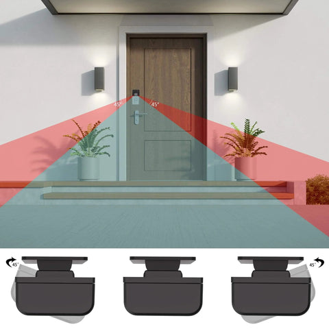 Adhesive Doorbell Mount For Ring And Blink Video Doorbells Adjustable 45 To 135 Degree Angle Mount with visual sensors