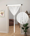 Beaded Curtain For Doorways With Crystal Beads 39 By 79 Inches White Room Divider Curtain for Bedroom Closet Doorway Decor.
