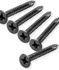 Heavy Duty Black Wood Screws For Door Hinges Nine By One And One Half Inch Pack, black steel screws shown