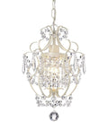Glam Crystal Mini Chandelier With Ivory Hardware One Light Ceiling Fixture for Bedroom Closet Girls Room and Kitchen Island