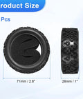 Side and front view of 4Pcs Soft Rubber RC On Road Car Tires For 1 By 10 Scale Touring Cars With Foam Inserts, 71mm OD, 26mm wide