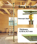 Front view of two steel adjustable jack posts, 59–100 in telescoping, for leveling framing (2-pack)