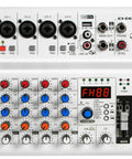 Control panel of 6 Channel Audio Mixer For PC With Bluetooth USB Recording, Portable Sound Mixing Console For Live Streaming and Podcasting