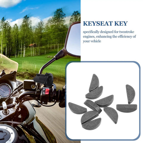 Thinking Process: grey semicircle crankshaft key set for two-stroke engines, shown with motorcycle use