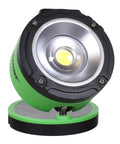 Mini Rechargeable Spotlight With Magnetic Base And Dual Power Modes, Portable Green Work Light close-up on lens and base