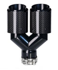 Fresh Upgrade For Your Daily Driver Swaps A Tight Two Point Five Exhaust Pipe For A Beefy Dual Three Point Five Tailtip featuring glossy black carbon fiber.