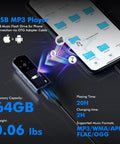 64GB USB MP3 Player With Bluetooth 5 3 Clip Jam For Running Sports Portable Music Player With FM Radio Voice Recorder Shuffle Repeat And Easy Phone File Transfer showing file transfer to phone