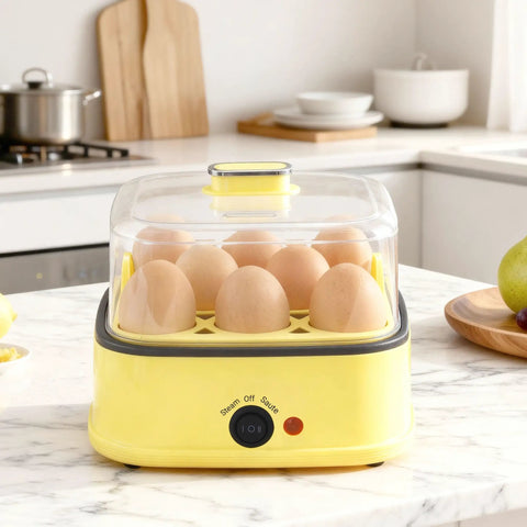 8 In 1 Electric Egg Cooker Rapid Egg Boiler For Hard Soft Poached Eggs Egg Bite Maker Auto Shut Off 8 Egg Capacity Yellow