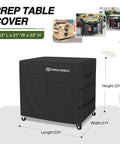 Beefy Outdoor Prep Table Cover For Stainless Steel Grill Cart Fits Up To 53 In Long By 21 In Wide By 33 In High Waterproof 600D Polyester With Undercoating Black