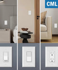 Jumbo Decorator Wall Plate Six Pack Oversized 1 Gang White Outlet Covers 3.5 By 5.5 Inches in living room settings