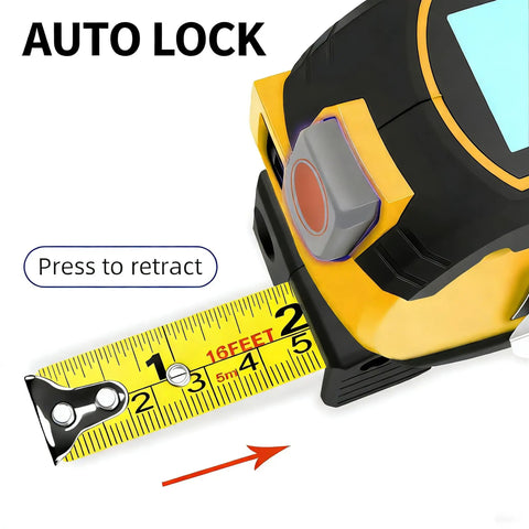 Heavy Duty 3 In 1 Digital Laser Tape Measure With Bright Lcd Backlight And Auto Lock Lever Building Tough As Nails With Pinpoint Accuracy Spanning 262 Feet While Storing Measurements For Quick Layouts That Actually Nail It Every Single Time