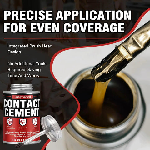 Heavy Duty Neoprene Contact Adhesive With Built In Brush, open can with precision applicator for even coverage.