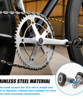 Close-up of bike crankset with 4 Pack Bike Hex Crank Arm Bolts 8mm M8 Thread High Strength Steel for Square Hole Bicycle Crank Arm