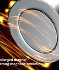 Close-up of enlarged magnet showcasing strong magnetic attraction for Top Tier Magnetic Welding Ground Clamp With Super Strong Suction Base For Fast On Site Shop Work, No Tools Needed, Fits Any Clean Metal Surface Perfectly.