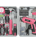 Slick 4V Usb Rechargeable Electric Screwdriver And 41 Piece Tool Kit With Swivel Handle And Bright Led For No Sweat Diy Repairs And Furniture Assembly Jobs Pink in a compact storage case.