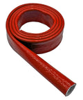 1 Inch Silicone Coated Fiberglass Fire Sleeve For Heavy Duty Heat Shielding Of Fuel Hydraulic And Oil Lines 25 Feet Long Red Orange