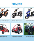 Fitment options for GY6 150Cc PD24J Carburetor Kit with scooters, go karts, and ATVs from Taotao, Roketa, Jonway, Baja, Trailmaster.