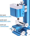 DIY Friendly Mini Power Milling Machine For Wood Metal And Plastic Hobbyists Desktop Milling Tool For Small Shops And Garages 20000 RPM Motor 24W 3000 RPM Spindle W104MB, vertical view