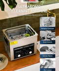 Kick Ass Heavy Duty 2 6 Gallon Ultrasonic Parts Washer With 240 Watt Heating And Manual Knob Controls For Engines Bike Chains Jewelry Watch Cases And Lab Gear Super Smooth Cleaning placed on a wooden surface with various tools.
