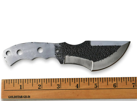 D2 Steel Tracker Fixed Blade Knife Blank For Knifemaking With Hammered Finish 3.5 Inch Blade Full Tang Predrilled Handle Holes