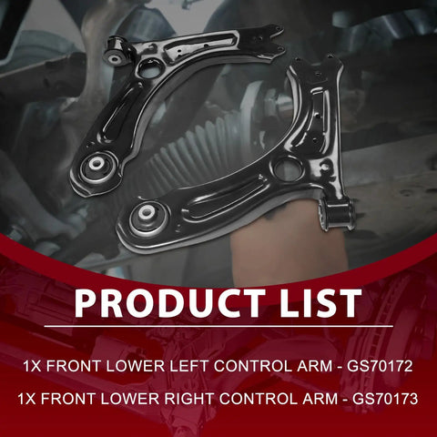 Get Your Ride Rocking Again With These Awesome Front Lower Control Arms Perfect For 2011 To 2018 Volkswagen Jetta Sedan And VW Models Ready To Fix Loose Steering. Black steel front lower control arms pair for VW Jetta sedan