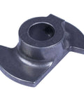 Metal drill bit arbor for hole saw/boring bit, central threaded bore, twin wing flanges, dark gray