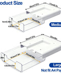Under Desk Storage Drawer Organizer Two Pack Stick On Self Adhesive Slide Out Drawers for Under Table size illustration