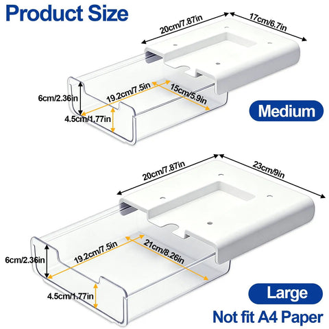 Under Desk Storage Drawer Organizer Two Pack Stick On Self Adhesive Slide Out Drawers for Under Table size illustration