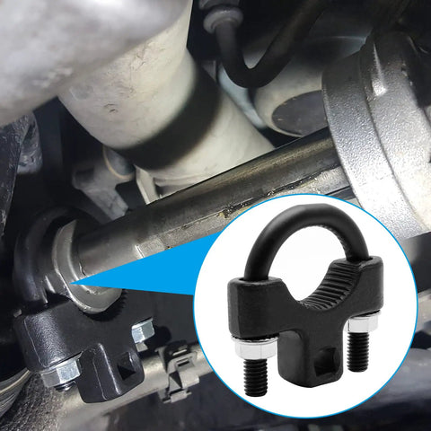 Three Eighths Inch Universal Inner Tie Rod Removal Tool For Quick No Hassle Steering Work Fits All Standard Tie Rods Heavy Duty Wrench For Home Mechanics And Pros Pro Grade Quality Delivers Smooth Removal And Replacement. black carbon steel inner tie rod removal tool in steering repair use
