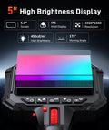 Beast Pro Grade Two Way Articulating Borescope With Light 1080P Endoscope Camera Flexible Probe And 5 Inch IPS Screen IP67 Waterproof 5 Foot Cable For Auto Aircraft And Industrial Inspections, 5-inch IPS display