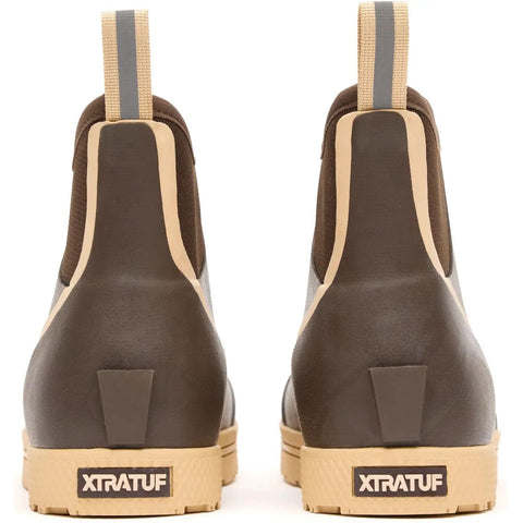 Back view of Wheelhouse Ankle Deck Boot For Men Brown With Dual Density Comfort Insole And Slip Resistant Outsole Built For Severe Wet Conditions