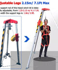 Tough As Nails Heavy Duty Confined Space Tripod Kit Featuring Auto Engaging Winch And Pro Grade Anti Fall Arrest Gear For Tight Industrial Rescue Operations, adjustable legs, worker in harness.