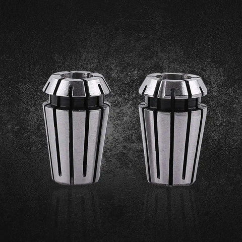 Two collets from 15 Piece ER11 Collet Set for CNC Milling and Engraving Spring Steel Workholding Chuck