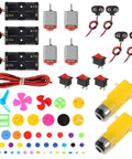 Hands On STEM Motor Kit With Plastic Gears And Mini DC Motors 1.5 to 3V 9000 to 25000 RPM No Load Battery Holder Case