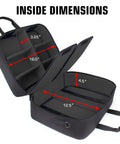 XL MTG Bag For Magic The Gathering And Other TCG Accessories With Adjustable Interior Dividers Opened Showing Dimensions