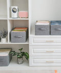 Foldable Closet Organizer Bins For Clothes, Reinforced Handle, Thick Fabric Storage With Built In PP on shelves and drawers