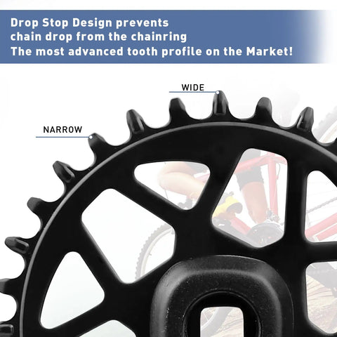 32T Chainring Crank Set With 170mm Arm For Mountain Bikes And Student Bicycles, Narrow Wide Drop Stop Design