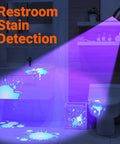 UV Blacklight Flashlight With 21 LEDs 395nm For Pet Urine Detection And Scorpion Hunting highlighting restroom stains