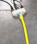 Rugged Outdoor Extension Cord With Lighted Ends For Easy Power Check 15 Amp 1875 Watts Bright High Visibility Yellow Jacket for jobsites