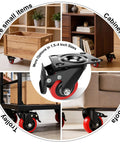 ZEGXUSW 1.5-inch polyurethane swivel casters, set of 4 with locking brakes on black metal brackets
