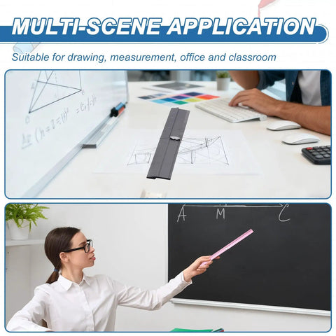 Folding Straight Ruler 12 Inch Aluminum Alloy Handy Protractor And Angle Ruler Geometric Measuring Tool For Architects Artists Designers Classroom And Office Use Black used for drawing and classroom measuring